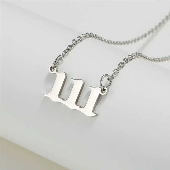 Wholesale Jewelry Stainless Steel Alloy Number Pendant Necklace With Electroplating Letters Numbers Text Pattern Unisex Sweet And Cool Style