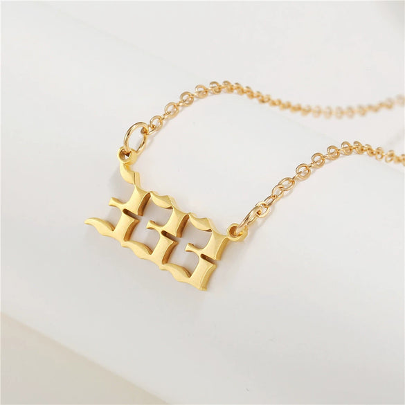 Wholesale Jewelry Stainless Steel Alloy Number Pendant Necklace With Electroplating Letters Numbers Text Pattern Unisex Sweet And Cool Style