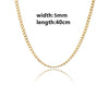 Wholesale Jewelry Stainless Steel And Copper Rectangular Zircon Snake Bone Chain Necklace 18K Gold Plated Simple Style For Women