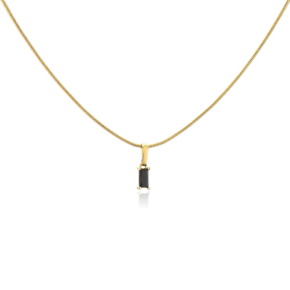 Wholesale Jewelry Stainless Steel And Copper Rectangular Zircon Snake Bone Chain Necklace 18K Gold Plated Simple Style For Women