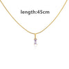 Wholesale Jewelry Stainless Steel And Copper Rectangular Zircon Snake Bone Chain Necklace 18K Gold Plated Simple Style For Women