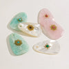 Wholesale Jewelry Stainless Steel And Natural Stone Oval Facet Hand Cut Inlay Accessories