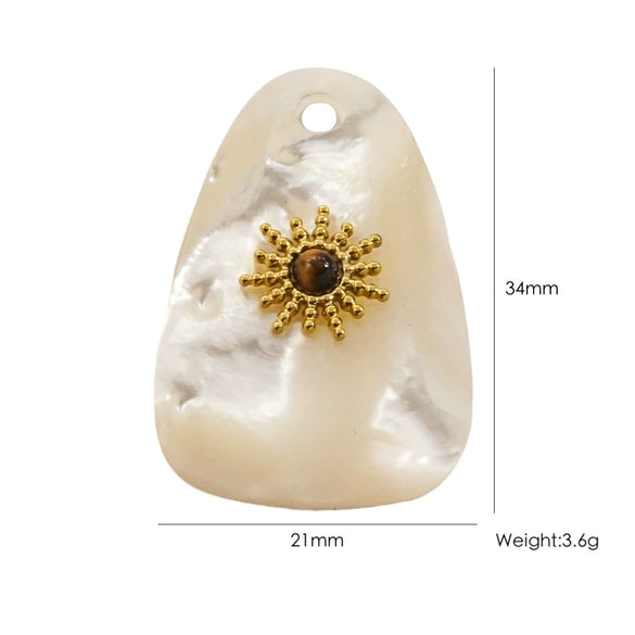 Wholesale Jewelry Stainless Steel And Natural Stone Oval Facet Hand Cut Inlay Accessories