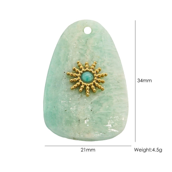 Wholesale Jewelry Stainless Steel And Natural Stone Oval Facet Hand Cut Inlay Accessories