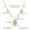 Wholesale Jewelry Stainless Steel And Titanium Steel Animal And Zodiac Pattern Electroplated Spring Buckle Seahorse Shell Pendant Necklace