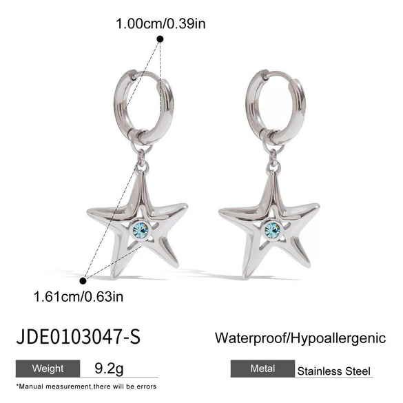 Wholesale Jewelry Stainless Steel And Titanium Steel Fivepointed Star Pendant Necklace Electroplated For Women