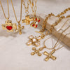 Wholesale Jewelry Stainless Steel And Titanium Steel Geometric Cross Electroplated Women's Necklace