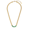 Wholesale Jewelry Stainless Steel And Titanium Steel Geometric Cuban Chain Spliced Zircon Pendant Double Layer Clavicle Chain Necklace For Women Electroplated