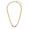 Wholesale Jewelry Stainless Steel And Titanium Steel Geometric Cuban Chain Spliced Zircon Pendant Double Layer Clavicle Chain Necklace For Women Electroplated