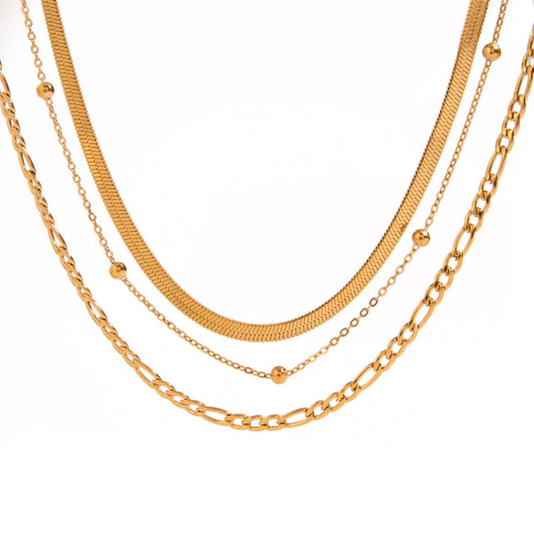 Wholesale Jewelry Stainless Steel And Titanium Steel Geometric Electroplating Women's Multilayer Clavicle Necklace