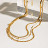 Wholesale Jewelry Stainless Steel And Titanium Steel Geometric Electroplating Women's Multilayer Clavicle Necklace