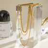 Wholesale Jewelry Stainless Steel And Titanium Steel Geometric Multilayer Stacked Collarbone Necklace Electroplating
