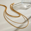 Wholesale Jewelry Stainless Steel And Titanium Steel Geometric Multilayer Stacked Collarbone Necklace Electroplating