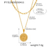 Wholesale Jewelry 316L Stainless Steel And 316L Stainless Steel Geometric Pattern Electroplating Peach Heart Double Necklace For Women