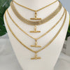 Wholesale Jewelry Stainless Steel And Titanium Steel Geometric Pendant Cross Chain Necklace For Unisex Fashion High End Accessories
