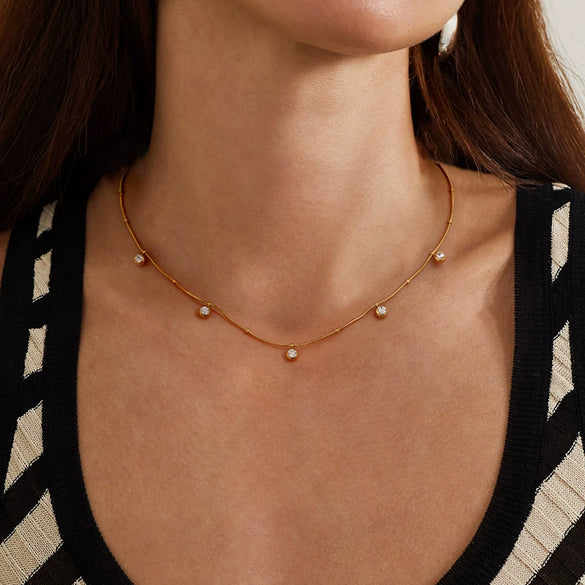 Wholesale Jewelry Stainless Steel And Titanium Steel Geometric Round Pendant Necklace With Electroplating