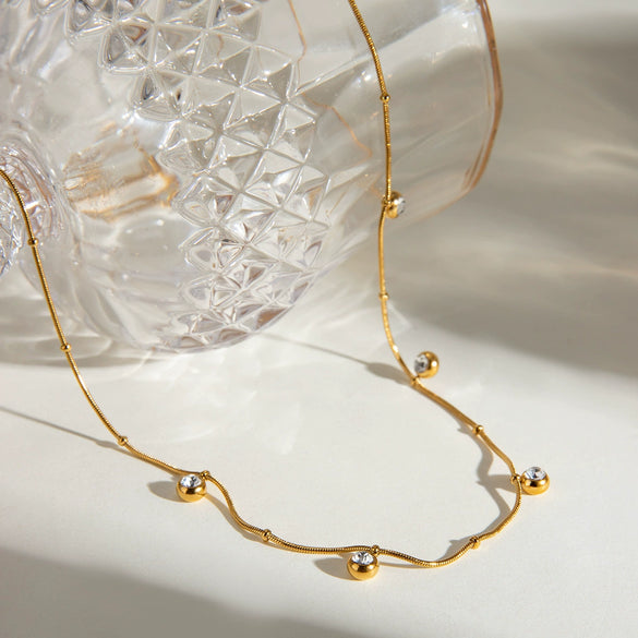 Wholesale Jewelry Stainless Steel And Titanium Steel Geometric Round Pendant Necklace With Electroplating