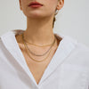 Wholesale Jewelry Stainless Steel And Titanium Steel Geometric Style Multilayer Stacked Necklace With Electroplating