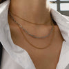 Wholesale Jewelry Stainless Steel And Titanium Steel Geometric Style Multilayer Stacked Necklace With Electroplating