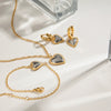 Wholesale Jewelry Stainless Steel And Titanium Steel Heart Shape Electroplating Women's Necklace Bracelet Earrings