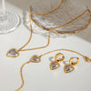 Wholesale Jewelry Stainless Steel And Titanium Steel Heart Shape Electroplating Women's Necklace Bracelet Earrings