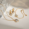Wholesale Jewelry Stainless Steel And Titanium Steel Heart Shape Electroplating Women's Necklace Bracelet Earrings