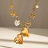 Wholesale Jewelry Stainless Steel And Titanium Steel Heart Shape Love Photo Box Necklace With Electroplating For Women