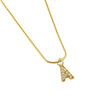 Wholesale Jewelry 316L Stainless Steel And 316L Stainless Steel Letter Pattern Snake Bone Chain Necklace For Women With Diamond And Electroplating