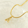 Wholesale Jewelry 316L Stainless Steel And 316L Stainless Steel Letter Pattern Snake Bone Chain Necklace For Women With Diamond And Electroplating