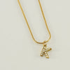 Wholesale Jewelry 316L Stainless Steel And 316L Stainless Steel Letter Pattern Snake Bone Chain Necklace For Women With Diamond And Electroplating