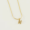 Wholesale Jewelry 316L Stainless Steel And 316L Stainless Steel Letter Pattern Snake Bone Chain Necklace For Women With Diamond And Electroplating