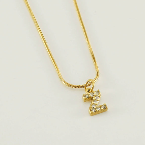 Wholesale Jewelry 316L Stainless Steel And 316L Stainless Steel Letter Pattern Snake Bone Chain Necklace For Women With Diamond And Electroplating
