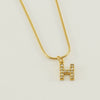 Wholesale Jewelry 316L Stainless Steel And 316L Stainless Steel Letter Pattern Snake Bone Chain Necklace For Women With Diamond And Electroplating