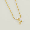 Wholesale Jewelry 316L Stainless Steel And 316L Stainless Steel Letter Pattern Snake Bone Chain Necklace For Women With Diamond And Electroplating