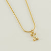 Wholesale Jewelry 316L Stainless Steel And 316L Stainless Steel Letter Pattern Snake Bone Chain Necklace For Women With Diamond And Electroplating