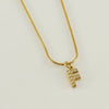 Wholesale Jewelry 316L Stainless Steel And 316L Stainless Steel Letter Pattern Snake Bone Chain Necklace For Women With Diamond And Electroplating