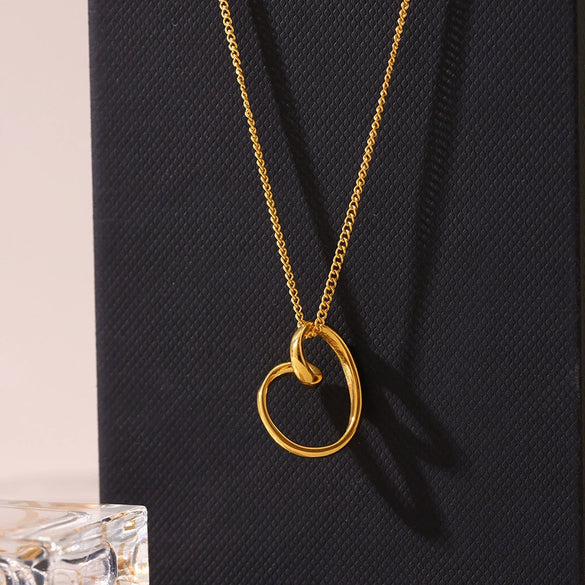 Wholesale Jewelry Stainless Steel And Titanium Steel Light Luxury Geometric And Heart Shape Electroplating Women's Necklace
