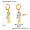 Wholesale Jewelry 316L Stainless Steel And 316L Stainless Steel Oildropped Koi Fish Beaded Ocean Style Electroplated Necklace And Earrings