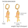 Wholesale Jewelry 316L Stainless Steel And 316L Stainless Steel Oildropped Koi Fish Beaded Ocean Style Electroplated Necklace And Earrings