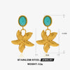 Wholesale Jewelry Stainless Steel And Titanium Steel With Marine Organisms Pattern Electroplating Starfish Shell Earrings Ring Suit