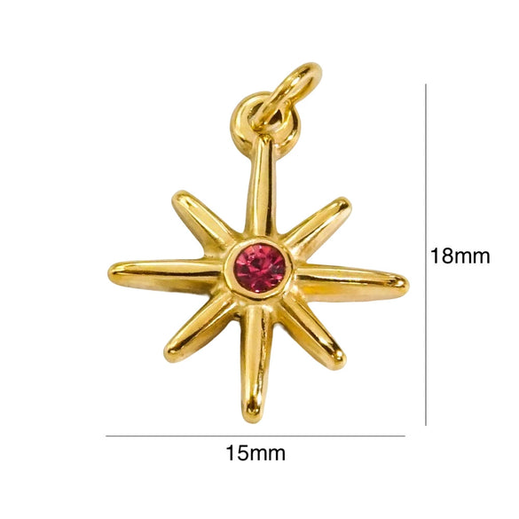 Wholesale Jewelry Stainless Steel And Zircon Inlaid Geometric Eightpointed Star Necklace Earrings Pendant With Vacuum In Furnace Electroplating