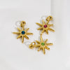 Wholesale Jewelry Stainless Steel And Zircon Inlaid Geometric Eightpointed Star Necklace Earrings Pendant With Vacuum In Furnace Electroplating