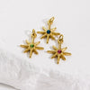 Wholesale Jewelry Stainless Steel And Zircon Inlaid Geometric Eightpointed Star Necklace Earrings Pendant With Vacuum In Furnace Electroplating