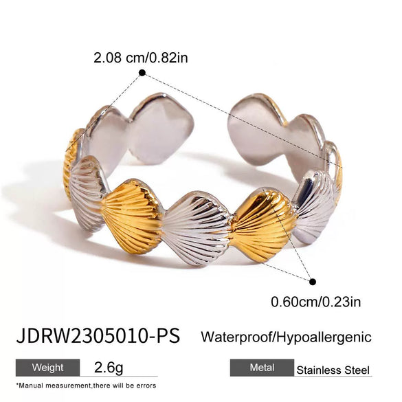 Wholesale Jewelry Stainless Steel Animal Style Geometric Starfish Shell Ring Electroplating