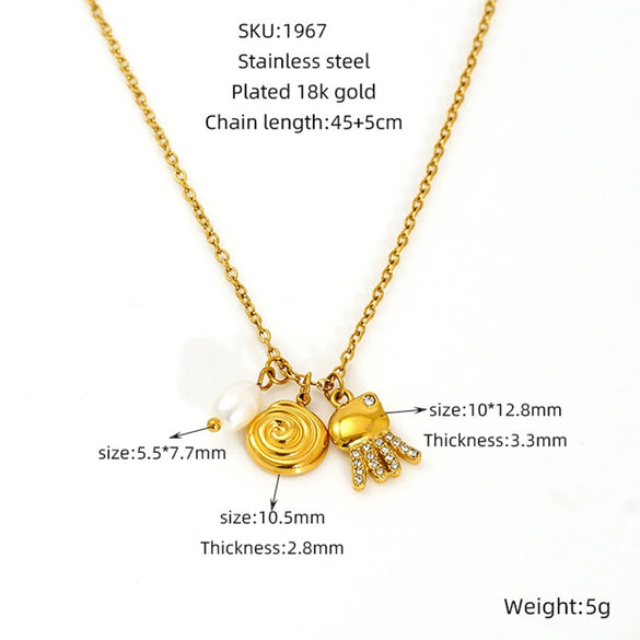 Wholesale Jewelry 316L Stainless Steel Animal Zodiac Pendant Necklace Electroplating Style For Women