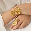 Wholesale Jewelry Stainless Steel Asymmetric Flower Bracelet With Electroplating In Ins Style
