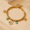 Wholesale Jewelry Stainless Steel Bamboo Chain Electroplated Life Tree Pine Stone Women's Bracelet Earrings Necklace
