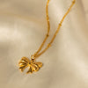 Wholesale Jewelry Stainless Steel Bead Chain Butterfly Pendant Necklace 18K Goldplated