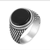 Wholesale Jewelry Stainless Steel Black Onyx Turquoise Geometric Men's Ring Electroplated