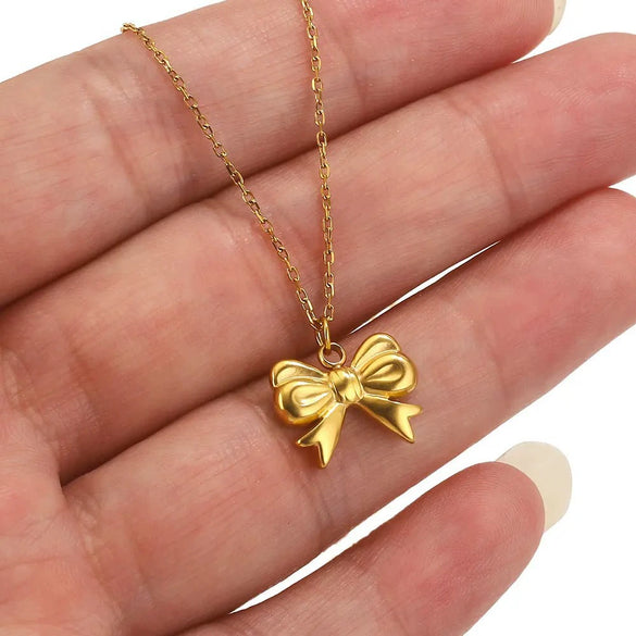 Wholesale Jewelry Stainless Steel Bow Handmade Diy Electroplated Pendant For Necklace Bracelet Earrings